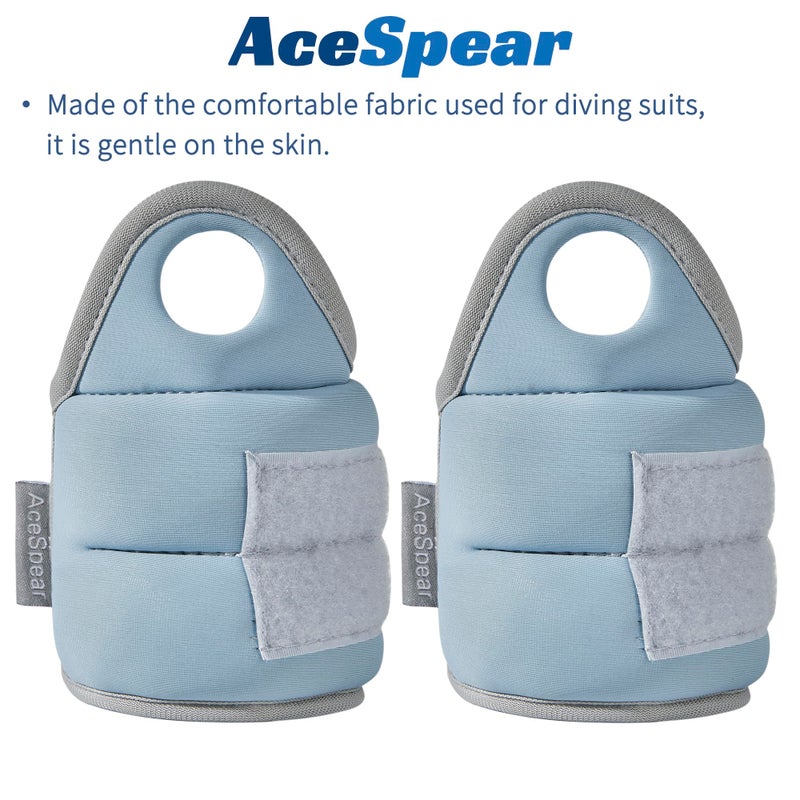 AceSpear Wrist Weights with Thumb Loops Lock for Men Women 1lb*2 2lbs*2 3lbs*2 Ankle Weights Weighted Gloves for Running Strength Training Walking Exercises (Blue, 3 lbs x 2) - Image 4